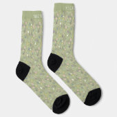 Blume für die Farbpalette Grün Blütenrosa Weiß Socken (Rechts)