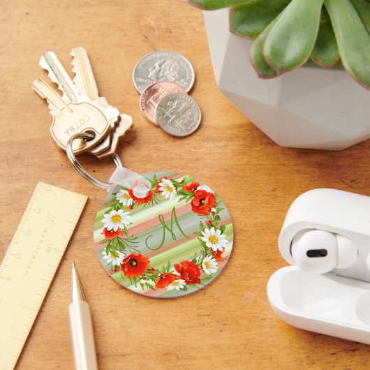 Blume für die Poppies Monogramm Schlüsselanhänger (Schreibtisch)