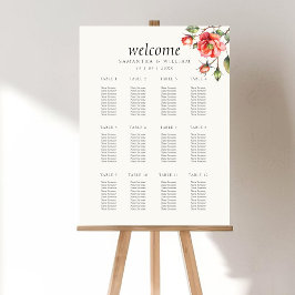 Blume für die Rose von Wasserfarben Hochzeitsstich Poster