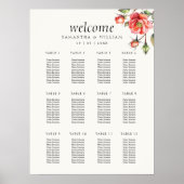 Blume für die Rose von Wasserfarben Hochzeitsstich Poster (Vorne)