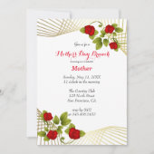 Blume für die rote Rose mit einer goldenen Akzent- Einladung (Vorderseite)