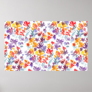 Blume für die Sommerwiese in Aquarellfarben Poster