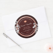 Blume für die Verpackung von Burgundy-Floral-Produ Runder Aufkleber (Umschlag)