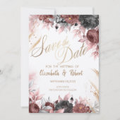 Blume für die Wasserfarbe im Herbst Save the Date (Vorderseite)