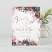 Blume für die Wasserfarbe im Herbst Save the Date (Stehend Vorderseite)