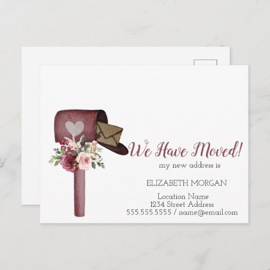 Blume für die Wasserfarben-Mailbox Ankündigungspostkarte (Vorne/Hinten)