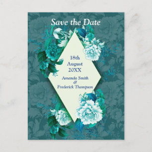 Blume für die weiße/grüne Rose auf dem Grünbuch Ankündigungspostkarte