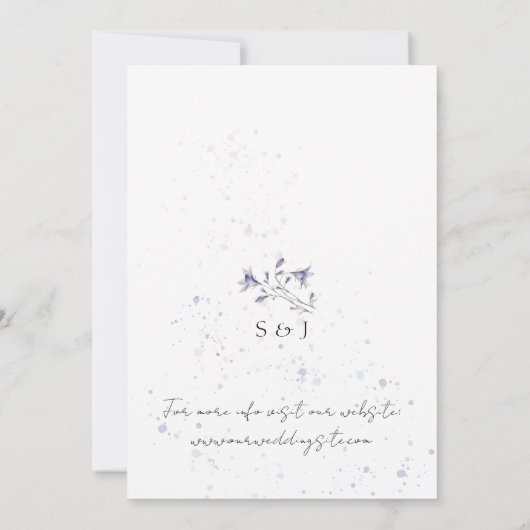 Blume für einfache Wasserfarben Einladung (Rückseite)