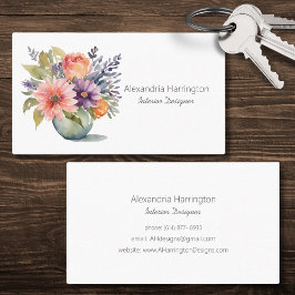 Blume für einfache Wasserfarben in Vase Visitenkarte