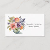 Blume für einfache Wasserfarben in Vase Visitenkarte (Vorderseite)