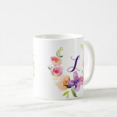 Blume für einfarbige Wasserfarben Kaffeetasse (VorderseiteRechts)