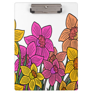 Blume für farbenfrohe Kleidung Klemmbrett