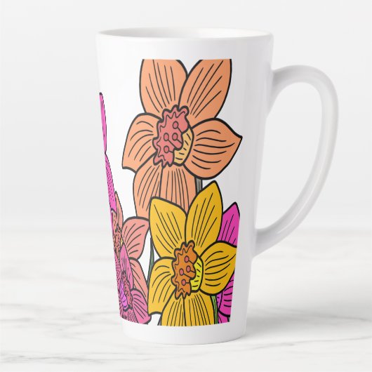 Blume für farbenfrohe Kleidung Milchtasse (Rechts)