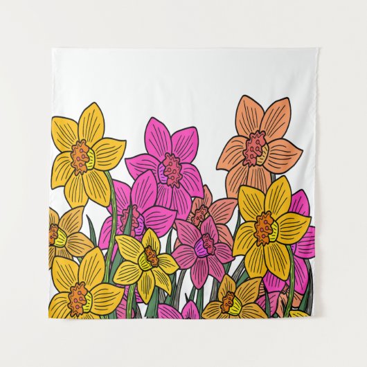 Blume für farbenfrohe Kleidung Wandteppich (Vorderseite)