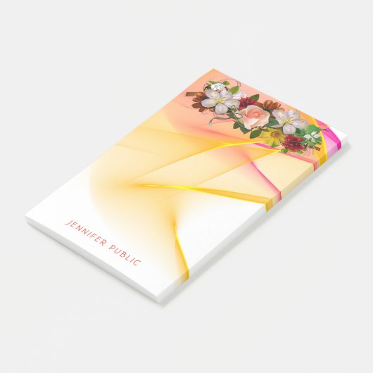 Blume für farbige Rose Post-it Klebezettel (angewinkelt)