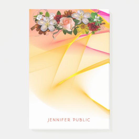 Blume für farbige Rose Post-it Klebezettel (Vorderseite)