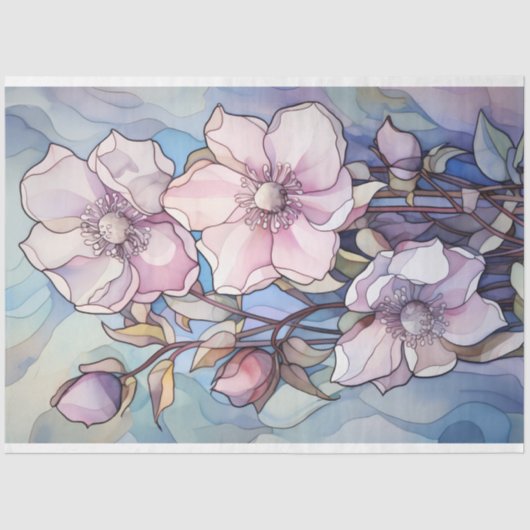 Blume für festgehaltenes Glas Seidenpapier (Vorderseite)