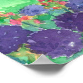 Blume für Frauen im Gartenbau Allium Wasserfarben Poster (Ecke)