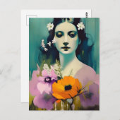 Blume für Frauen und Mohn Postkarte (Vorne/Hinten)