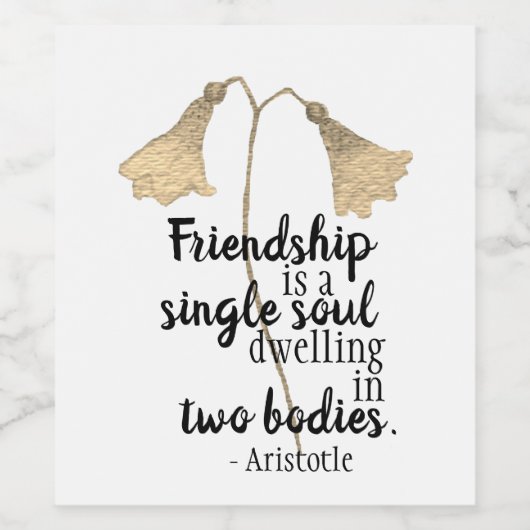 Blume für Freundschaftsangebote Weinetikett (Einzelnes Label)