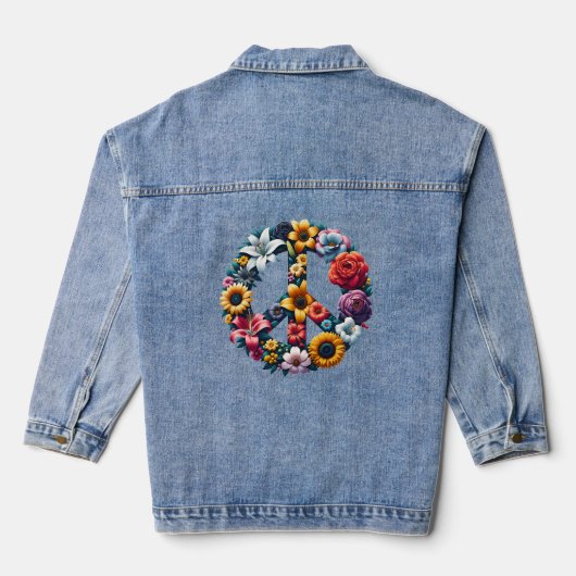 Blume für Frieden Jeansjacke (Rückseite)