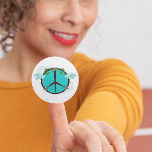 Blume für Frieden Runder Aufkleber