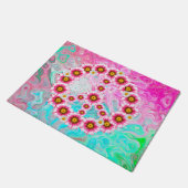 Blume für Friedenszeichen Fußmatte (Schrägansicht)