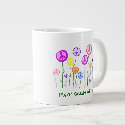 Blume für Friedenszeichen Jumbo-Tasse (Vorderseite Rechts)