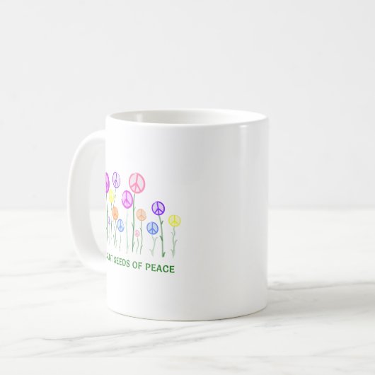 Blume für Friedenszeichen Kaffeetasse (Vorderseite Links)