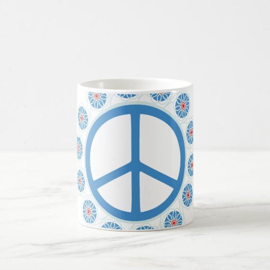 Blume für Friedenszeichen Kaffeetasse (Mittel)