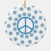 Blume für Friedenszeichen Keramik Ornament (Hinten)
