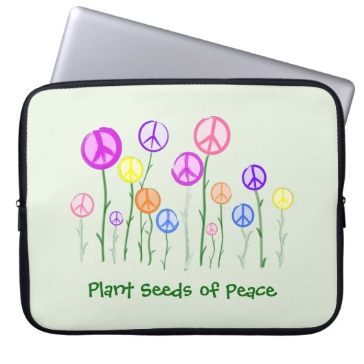 Blume für Friedenszeichen Laptopschutzhülle (Vorderseite)