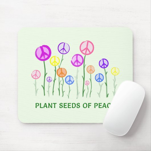 Blume für Friedenszeichen Mousepad (Mit Mouse)
