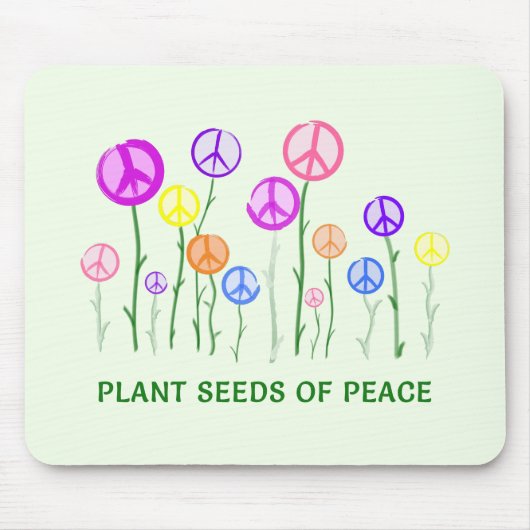 Blume für Friedenszeichen Mousepad (Vorne)