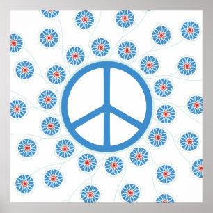 Blume für Friedenszeichen Poster
