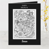 Blume für gefaltete Farbgrüße Karte (Gelbe Blume)