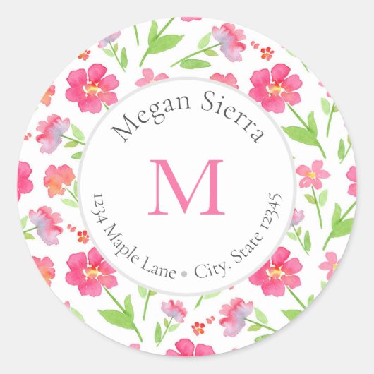 Blume für gemischte Aquarellfarben 2 Runder Aufkleber (Vorderseite)