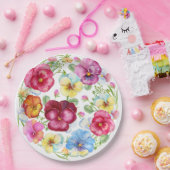 Blume für gemischte Aquarellfarben Pappteller (Party)