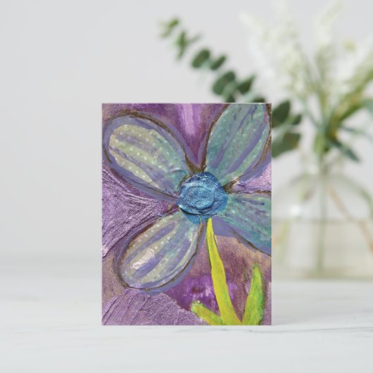 Blume für gemischte Medien Postkarte (Stehend Vorderseite)