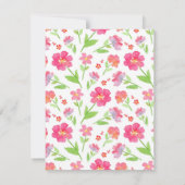 Blume für gemischte Wasserfarben 2 Einladung (Rückseite)