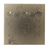 Blume für Gold Glitzer Keramik Fliese (Vorderseite)