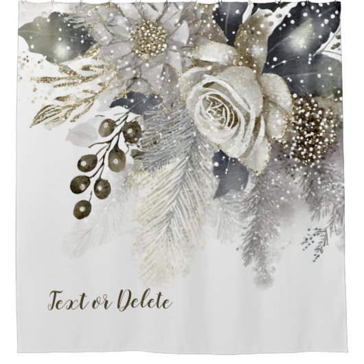 Blume für goldene Rosen Duschvorhang (Vorderseite)