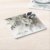 Blume für goldene Rosen Rechteckiger Pappuntersetzer (angewinkelt)