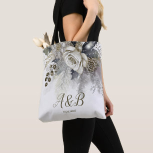 Blume für goldene Rosen Tasche