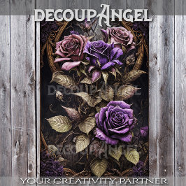 Blume für Gothic Angels #3 - Decoupage - Seidenpapier
