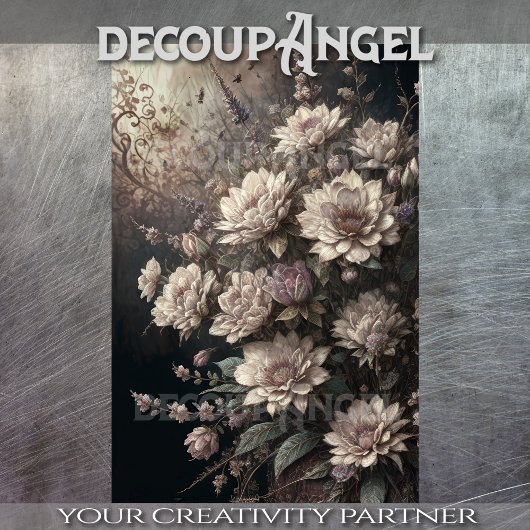 Blume für Gotische Engel #5 - Decoupage - Seidenpapier