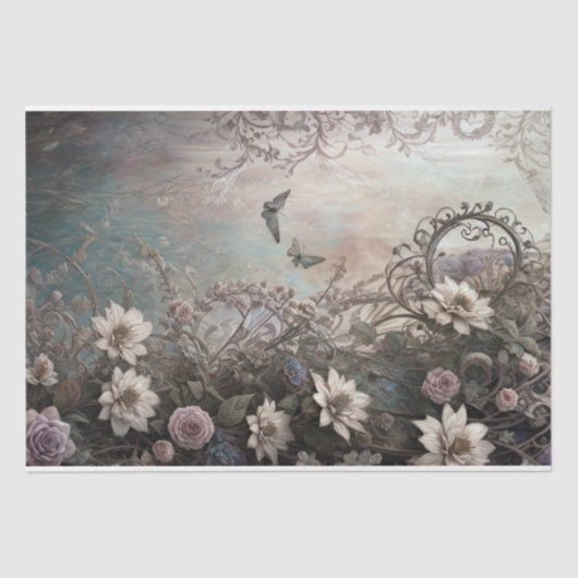 Blume für Gotische Engel #6 - Decoupage - Seidenpapier (Vorderseite)