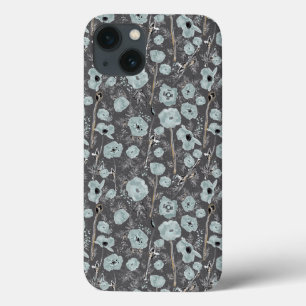 Blume für graue blaue Mohnblumen Case-Mate iPhone Hülle