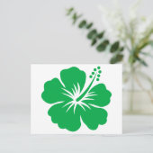 Blume für grünen Hibiskus Postkarte (Stehend Vorderseite)