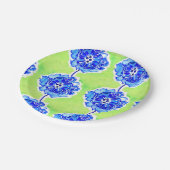 Blume für grünes und blaues Wasser Pappteller (Schrägansicht)